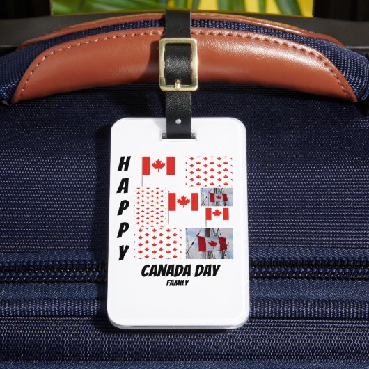 Aangepaste Canada Day 9 Photo Collage Luggage Bagagelabel (Voorkant Insitu 2)