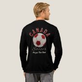 Aangepaste Canada onechte patchwork voetbal Tri-Blend Shirt (Achterkant)