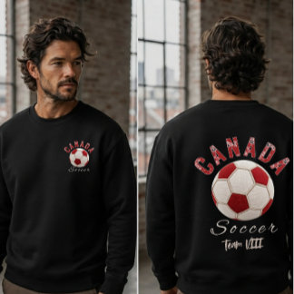 Aangepaste Canada onechte patchwork voetbal Tri-Blend Shirt