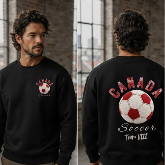 Aangepaste Canada onechte patchwork voetbal Tri-Blend Shirt