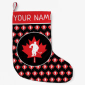 Aangepaste Canadese Hockey Maple Leaf Kleine Kerstsok (Voorkant)
