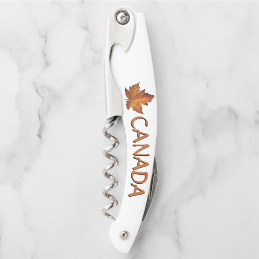 Aangepaste Canadese Kurkentrekker Leaf Bottle Open (Voorkant)