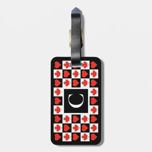 Aangepaste Canadese vlag (Canada) Bagagelabel (Achterkant verticaal)