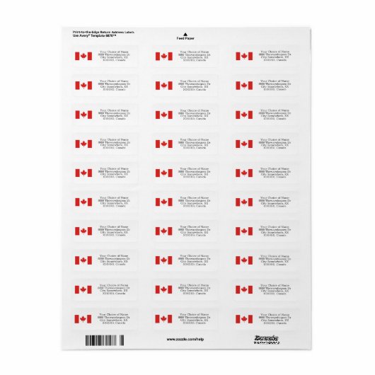 Aangepaste Canadese vlag Canada Etiket (Full Sheet)