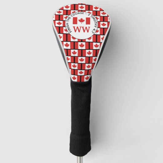 Aangepaste Canadese vlag van Canada Monogram DRIVE Golfheadcover (Voorkant)
