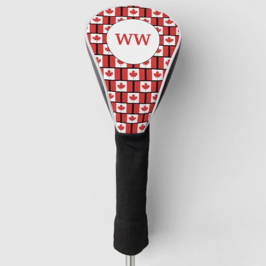 Aangepaste Canadese vlag van Canada Monogram DRIVE Golfheadcover (Voorkant)