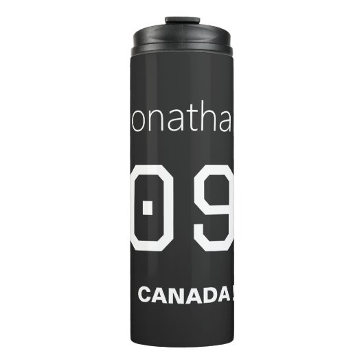 Aangepaste Canadese voetbalshirt stijl erfgoed Thermosbeker (Voorkant)