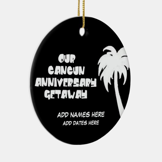 Aangepaste Cancun Jubileum Gift Keramisch Ornament (Rechts)