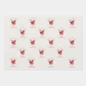 Aangepaste candy cane kerst rode cadeau inpakpapier vel (Voorkant 2)