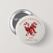 Aangepaste candy cane kerst rode cadeau ronde button 5,7 cm (Voorkant /achterkant)