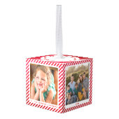 Aangepaste Candy Cane Kerstmis Grootouder Foto Decoratie (Achter hoekig)