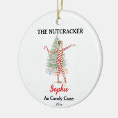 Aangepaste Candy Cane Notenkraker Foto Kerstmis Keramisch Ornament (Links)