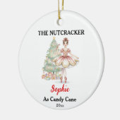 Aangepaste Candy Cane Notenkraker Foto Kerstmis Keramisch Ornament (Links)