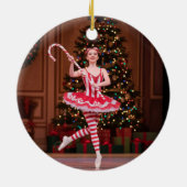 Aangepaste Candy Cane Notenkraker Foto Kerstmis Keramisch Ornament (Achterkant)