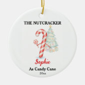 Aangepaste Candy Cane Notenkraker Foto Kerstmis Keramisch Ornament (Voorkant)