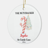 Aangepaste Candy Cane Notenkraker Foto Kerstmis Keramisch Ornament (Links)