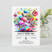 Aangepaste Candyland afdrukbare verjaardag Kaart (Staand voorkant)