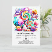 Aangepaste Candyland bewerkbare verjaardag Kaart (Staand voorkant)