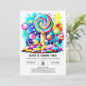 Aangepaste Candyland Online Verjaardag Kaart (Staand voorkant)