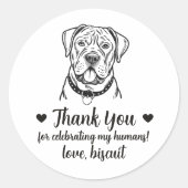 Aangepaste Cane Corso-hond trouwcadeaustickers Ronde Sticker (Voorkant)