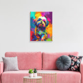 Aangepaste Canvas Poster Levendig Kleurrijke Shih  (Insitu (Woonkamer))