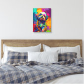 Aangepaste Canvas Poster Levendig Kleurrijke Shih  (Insitu (Slaapkamer))