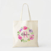 Aangepaste Canvas tas Floral Wreath Bridesmaid (Voorkant)