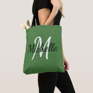 Aangepaste Canvas tas voor groen en wit