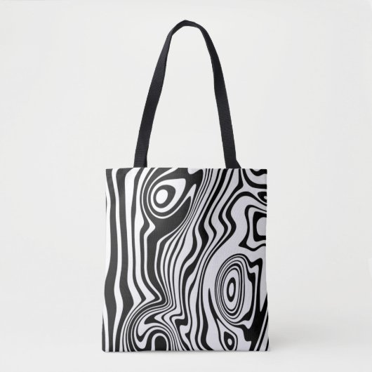 Aangepaste Canvas tas voor kleurengolven zwart-wit (Voorkant)