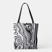 Aangepaste Canvas tas voor kleurengolven zwart-wit (Achterkant)