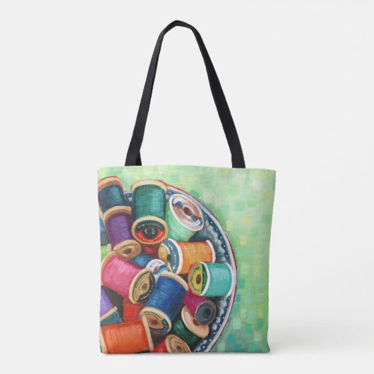 Aangepaste Canvas tas voor "kleurrijke draden" (Achterkant)