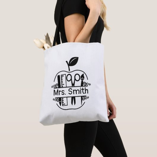 Aangepaste Canvas tas voor leerkrachten Apple Scho (Dichtbij)