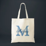 Aangepaste canvas tas voor monogram | blauw en wit<br><div class="desc">Persoonlijke naam monogram canvas tas | marineblauw en witte kleur. Elegant logo ontwerp met monogrammed letter initialen. Een cadeauidee voor bruid, bloemmeisjes, eerwraak en bruidsmeisjes tijdens bruiloften.</div>