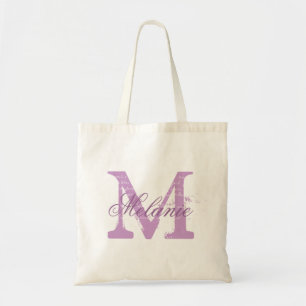 Aangepaste canvas tas voor monogram   lavender paa