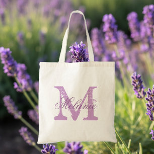 Aangepaste canvas tas voor monogram   lavender paa