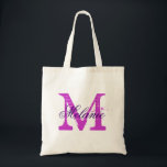 Aangepaste canvas tas voor monogram | Orchidee-paa<br><div class="desc">Persoonlijke naam monogram canvas tas | paarse orchidee kleur. Elegant logo ontwerp met monogrammed letter initialen. Een cadeauidee voor bruid, bloemmeisjes, eerwraak en bruidsmeisjes tijdens bruiloften. Stijlvolle scripttypografie.</div>