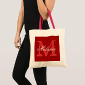Aangepaste canvas tas voor monogram | Rood Bordeau (Voorkant (product))