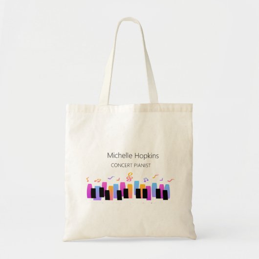 Aangepaste canvas tas voor pianosleutels voor doce (Voorkant)