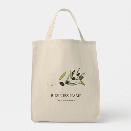 Aangepaste Canvas tassen rustieke olijftak (Achterkant)