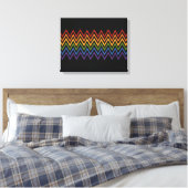 Aangepaste canvasafdruk regenboogChevron Pattern Canvas Afdruk (Insitu (Slaapkamer))