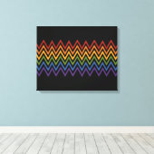 Aangepaste canvasafdruk regenboogChevron Pattern Canvas Afdruk (Insitu (Houten vloer))