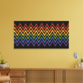 Aangepaste canvasafdruk regenboogChevron Pattern Canvas Afdruk (Insitu (Woonkamer))