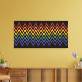 Aangepaste canvasafdruk regenboogChevron Pattern Canvas Afdruk (Insitu (Woonkamer))