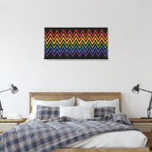 Aangepaste canvasafdruk regenboogChevron Pattern Canvas Afdruk (Insitu (Slaapkamer))
