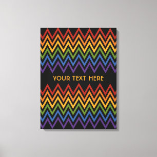Aangepaste canvasafdruk regenboogChevron Pattern Canvas Afdruk