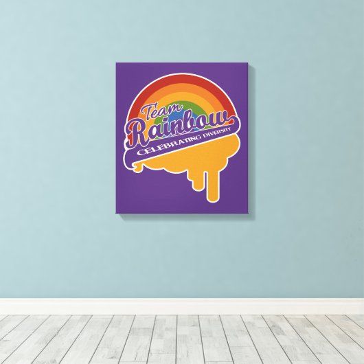 Aangepaste canvasafdruk team regenboog canvas afdruk (Insitu (Houten vloer))