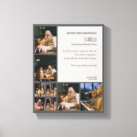 Aangepaste canvasprint met fotocollage voor 50e ve canvas afdruk (Voorkant)