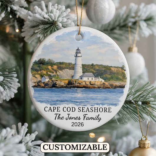 Aangepaste Cape Cod National Shore, Massachusetts Keramisch Ornament