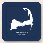 Aangepaste Cape Cod Silhouette Beverage Coaster Bier Onderzetter (Voorkant)