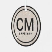 Aangepaste cape May NJ Beach Kerstmis Metalen Ornament (Voorkant links)